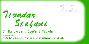 tivadar stefani business card